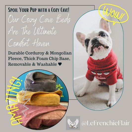 Cozy Cave Dog Bed - Le Frenchie Flair