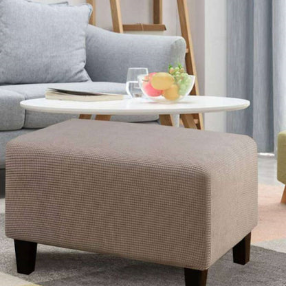 Thick Elastic Ottoman Protective Slipcover Solid Color Removable Washable - Le Frenchie Flair