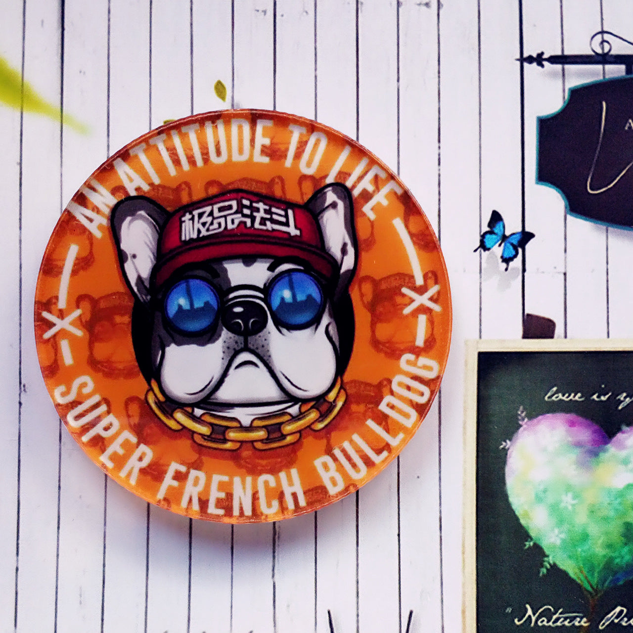 French Bulldog Acrylic Brooch Badge - Le Frenchie Flair