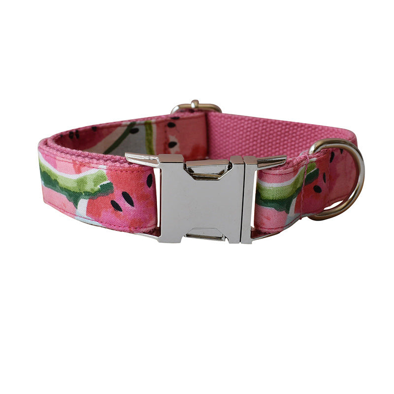 Fancy Frenchie Dog Collar and Leash Watermelon - Le Frenchie Flair
