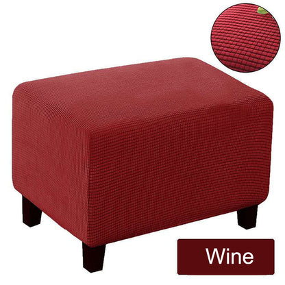 Thick Elastic Ottoman Protective Slipcover Solid Color Removable Washable - Le Frenchie Flair