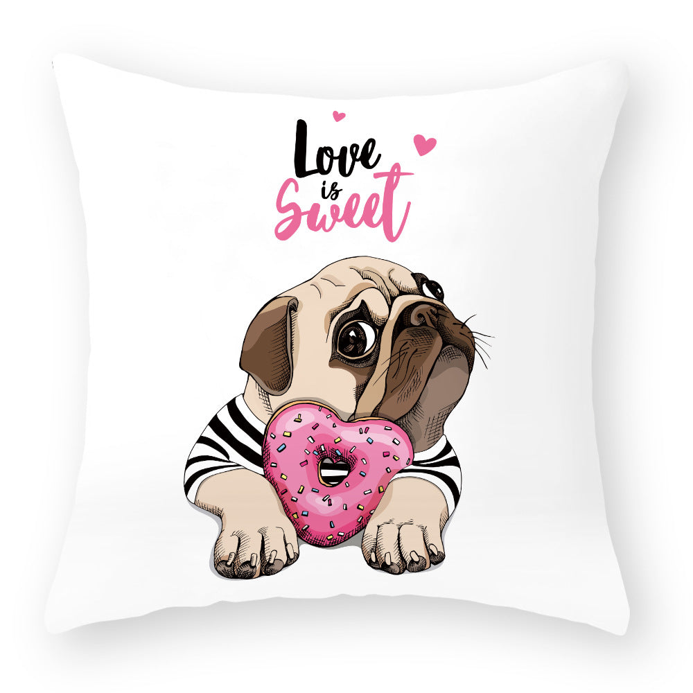 Precious Pug Cushion Covers Pillowcases Peach Skin Fabric - Le Frenchie Flair