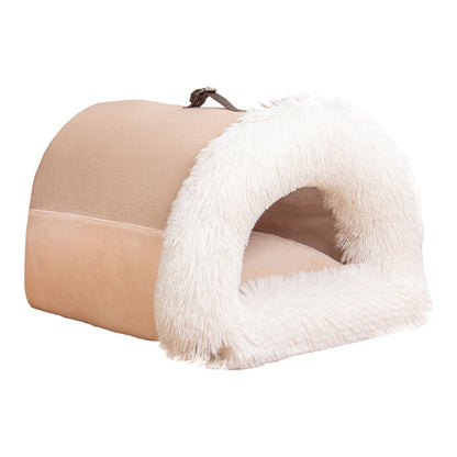 New Splice Portable Pet Nest Portable Autumn And Winter Warm Dog Nest Moisture-proof Long Fur Cat Nest Cross Border Pet Nest Sold by LeFrenchieFlair - Fulfilled by Canine & Co