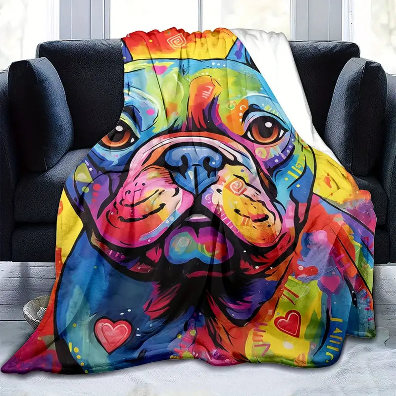 French Bulldog Flannel Blanket or Throw Stain Resistant Frenchie Mom Le Frenchie Flair TU